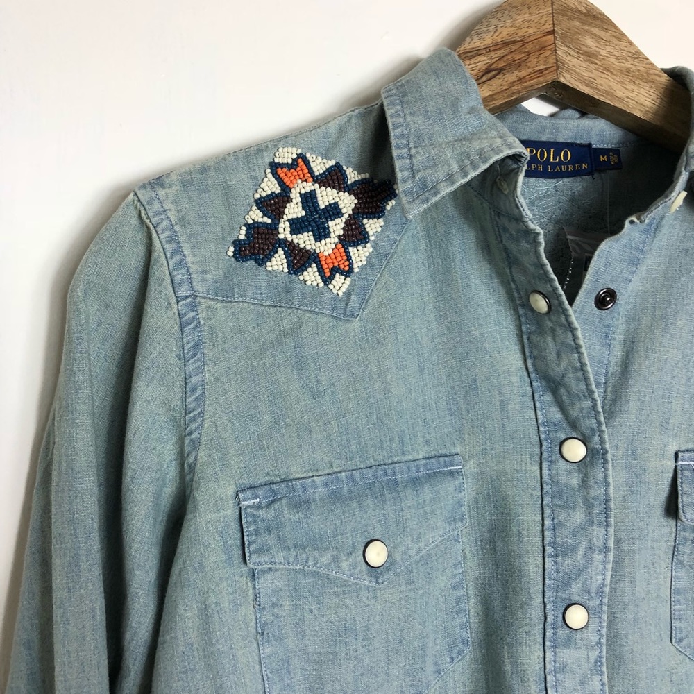 Polo Ralph Lauren | Beaded Chambray cowgirl shirt